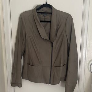 Vince Women’s Taupe Gray Moto Blazer Jacket | Size Large